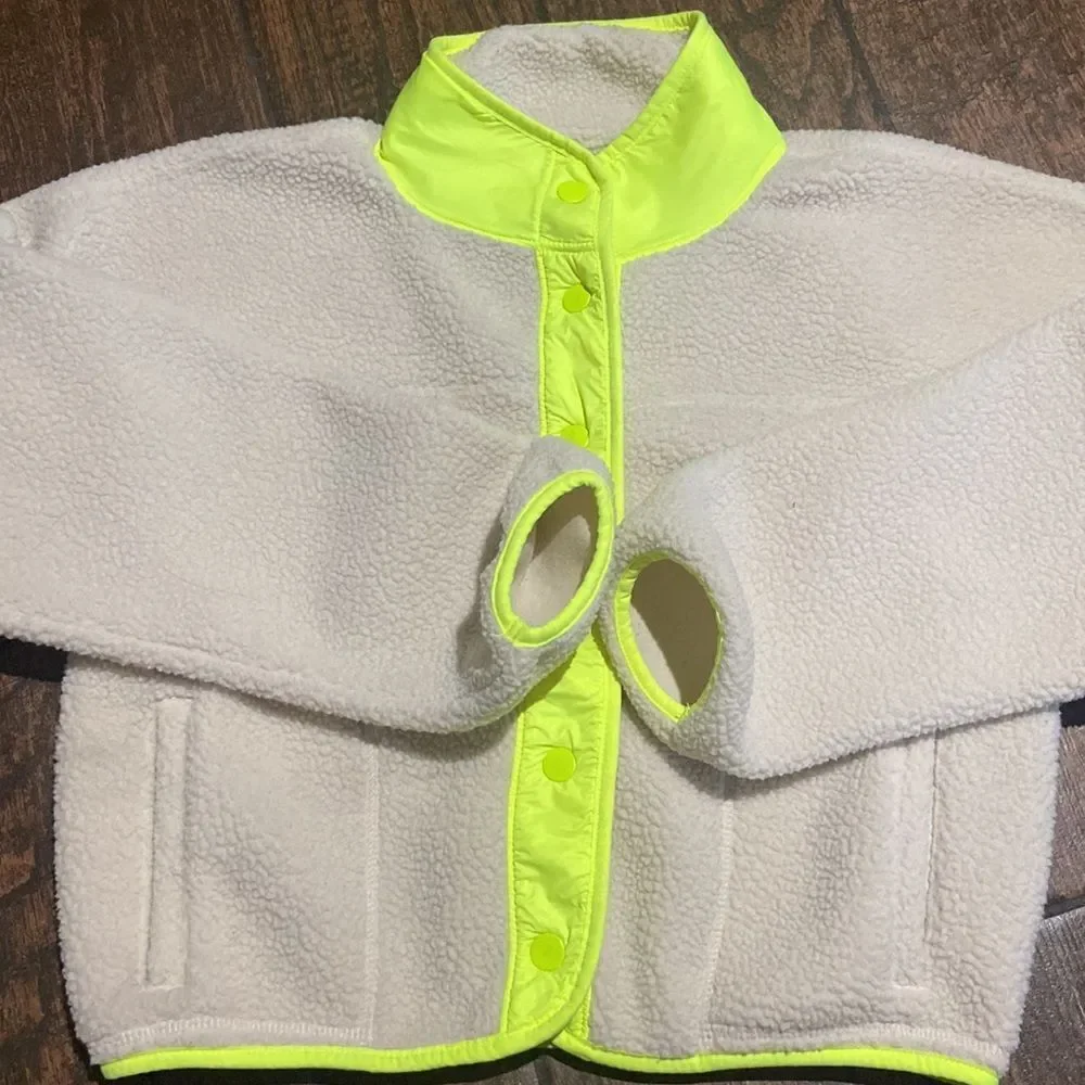 Old Navy Active Neon Cozy Sherpa Girl Sweater Size L (10-12)